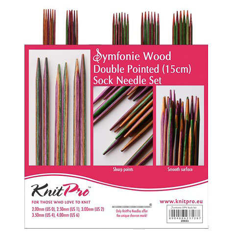 Sukkapuikkosetti Symfonie Wood 15cm KnitPro