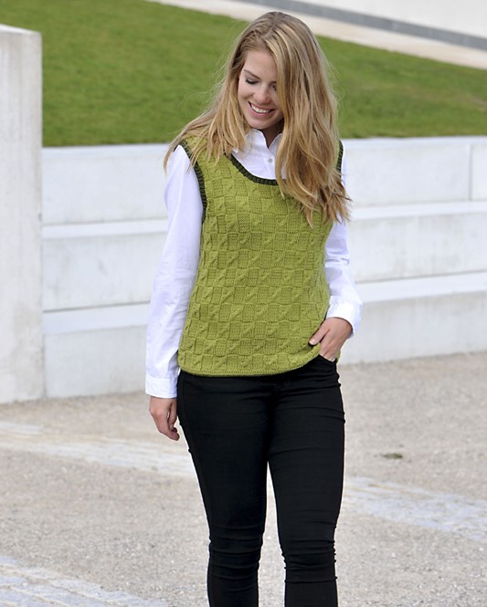 Ruutuliivi | Extrafine Merino 120