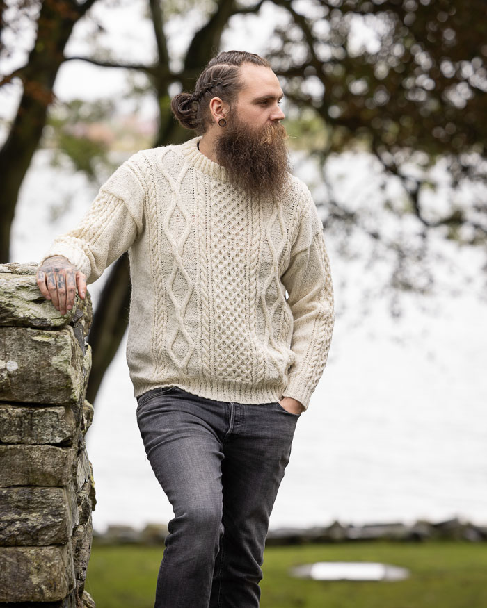 Palmikkopaita York, O-pääntie | Andes Tweed