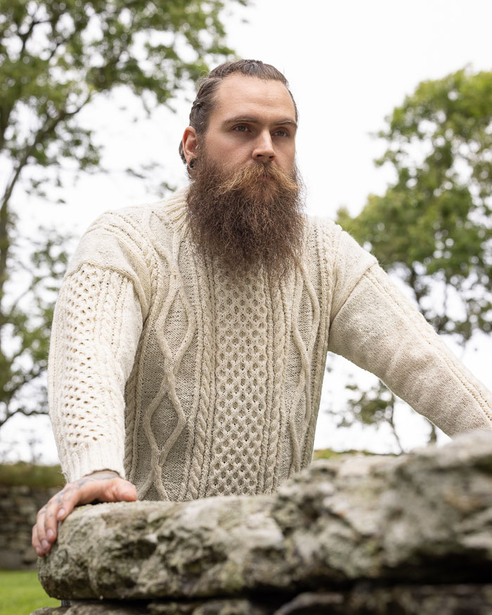 Palmikkopaita York, O-pääntie | Andes Tweed