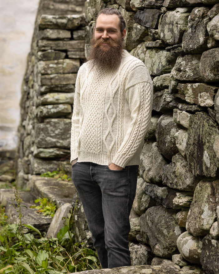 Palmikkopaita York, O-pääntie | Andes Tweed