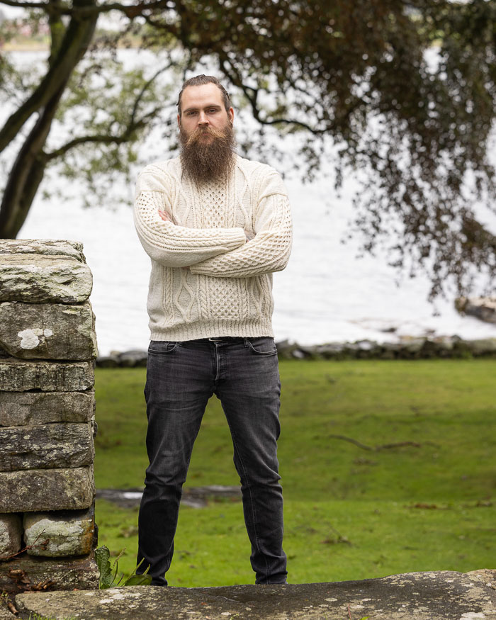 Palmikkopaita York, O-pääntie | Andes Tweed