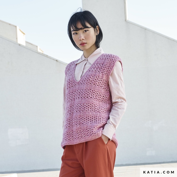 Naisen virkattu liivi | Cotton-Merino