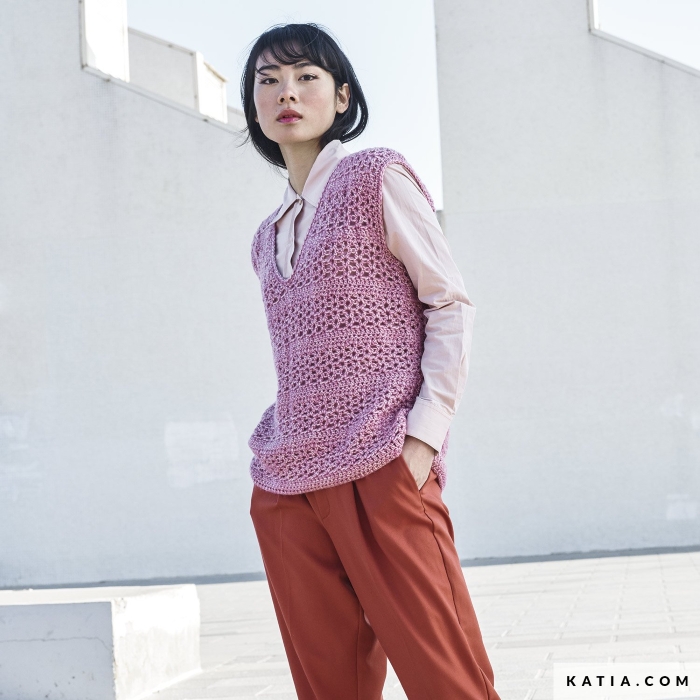 Naisen virkattu liivi | Cotton-Merino