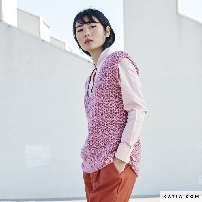 Naisen virkattu liivi | Cotton-Merino