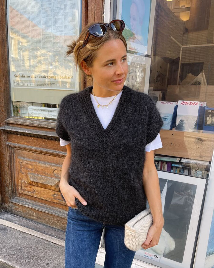 [PKWEEKENDVOHJE] Weekend Slipover V-neck ohje PetiteKnit