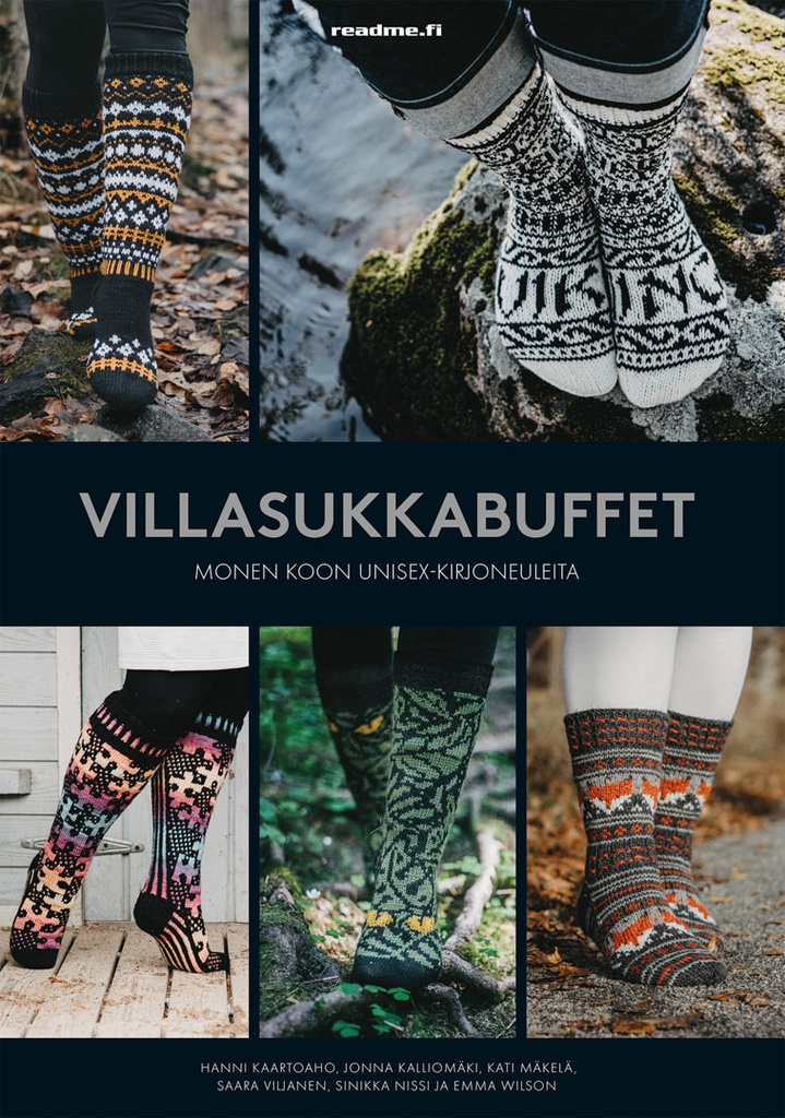 Villasukkabuffet Monen koon unisex-kirjoneuleita Kaartoaho/Kalliomäki/Mäkelä/