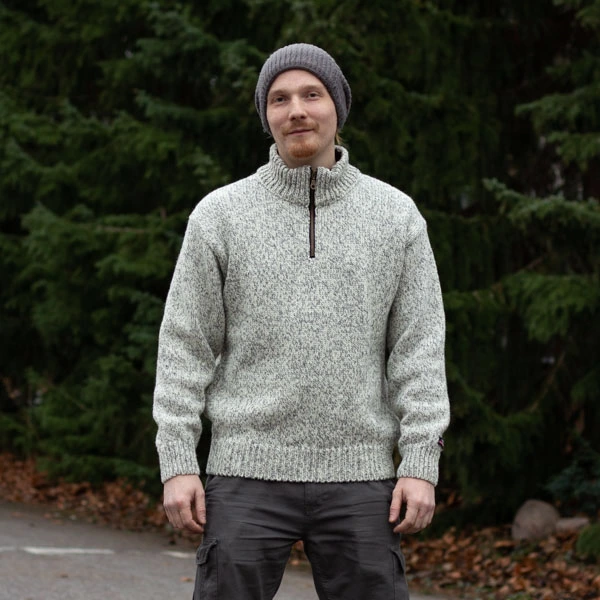 Villapaita Kero zip vaalea