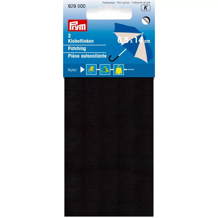 Nylonpaikka liimattava musta Prym