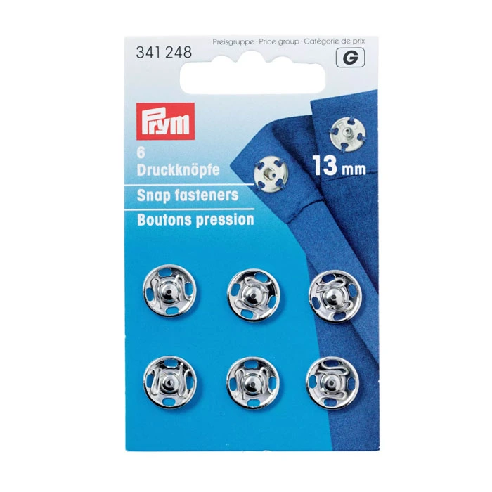 Neppi 13 mm 6 kpl/pkt kirkas Prym