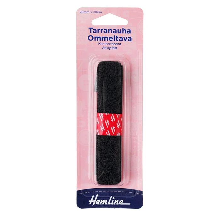 Tarranauha ommeltava musta Hemline