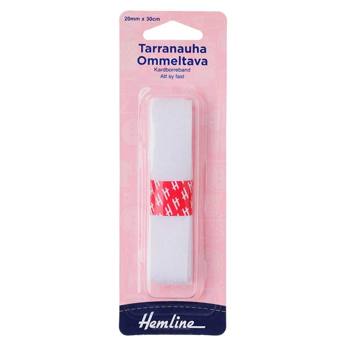Tarranauha ommeltava valkoinen Hemline