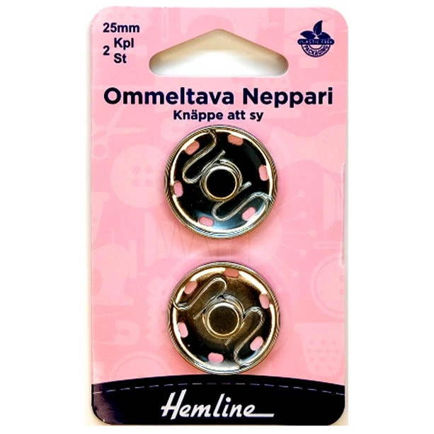 [FGHL42025] Neppari ommeltava 25mm hopea Hemline
