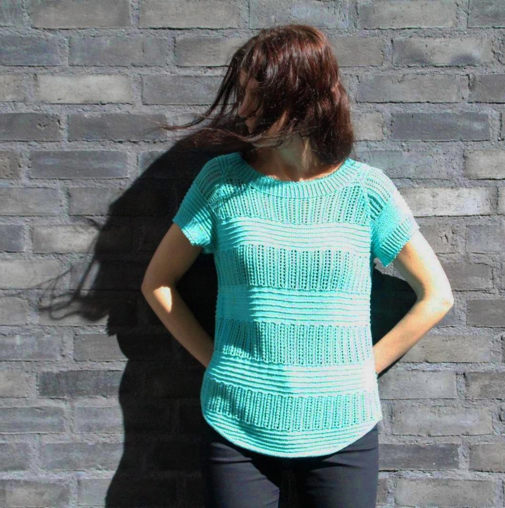 [Y7340032] Lyhythihainen pitsipusero | Hjertegarn 109528 ohje