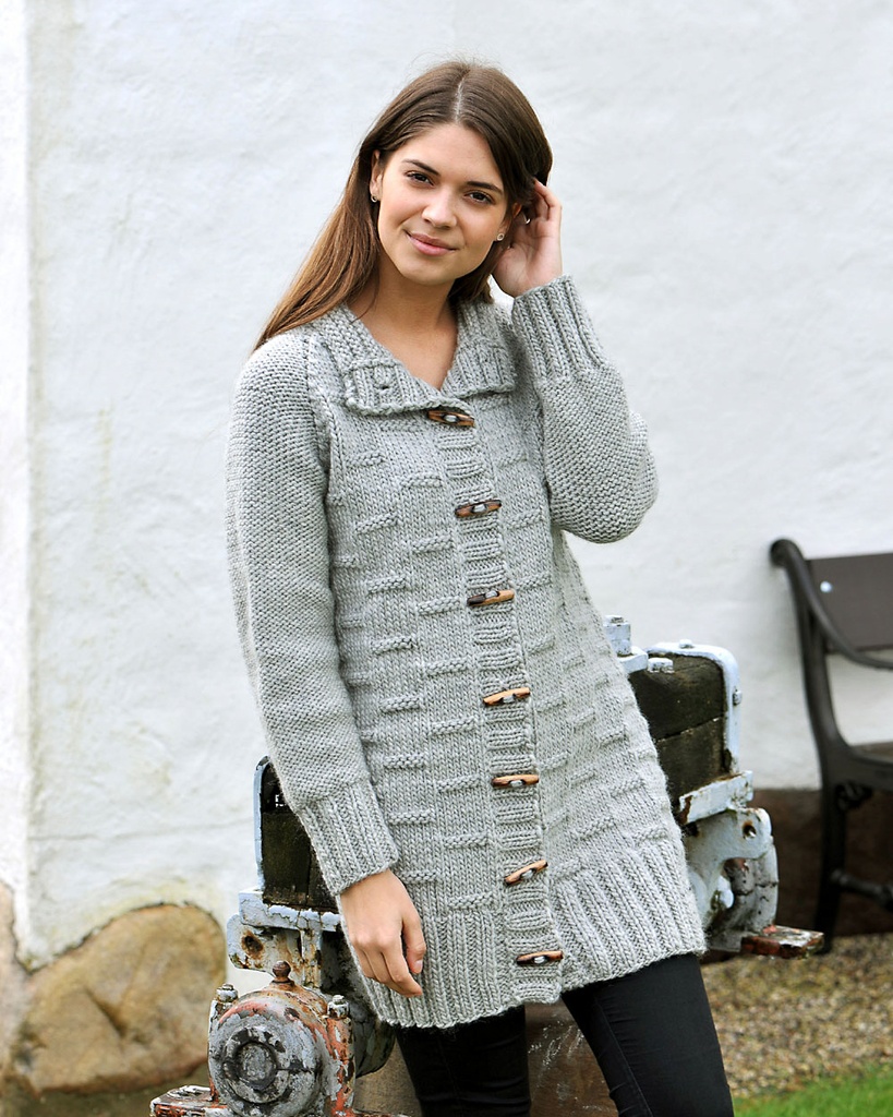 Pitkä neuletakki | Hjertegarn 414792 ohje