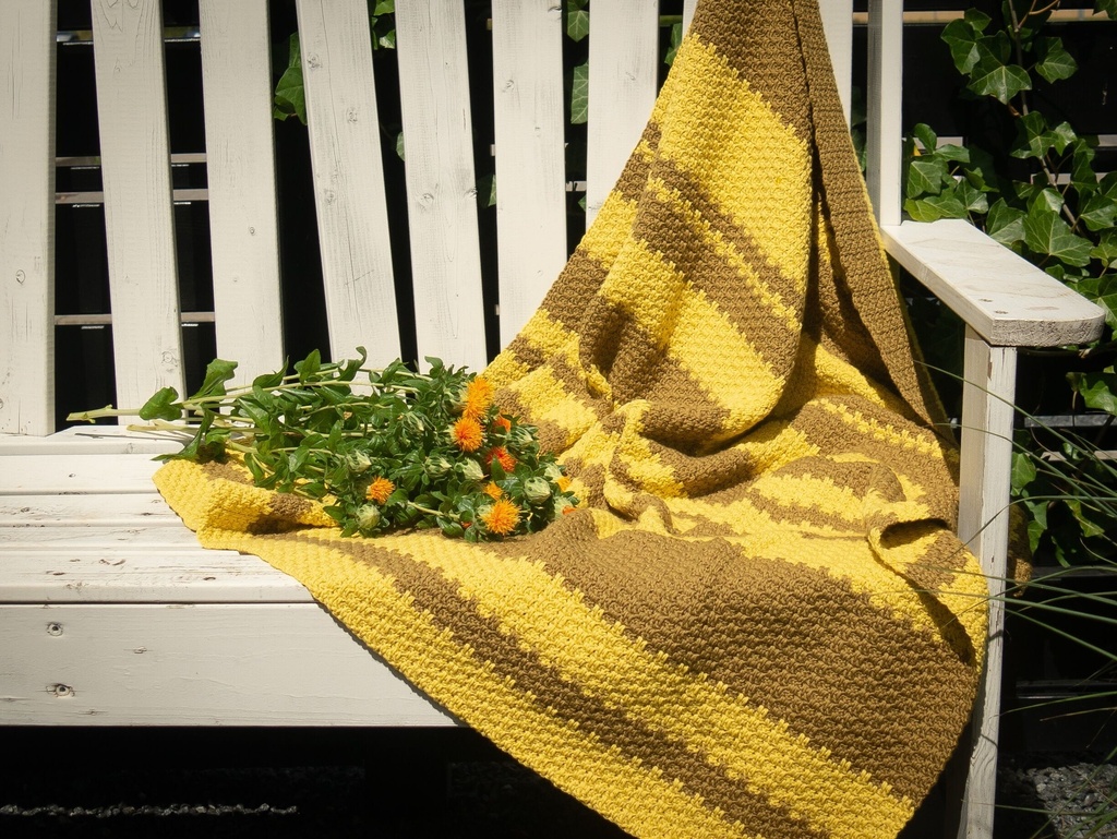 Virkattu raitapeitto Marehalm  | Hjertegarn Tilbehör 96 ohje