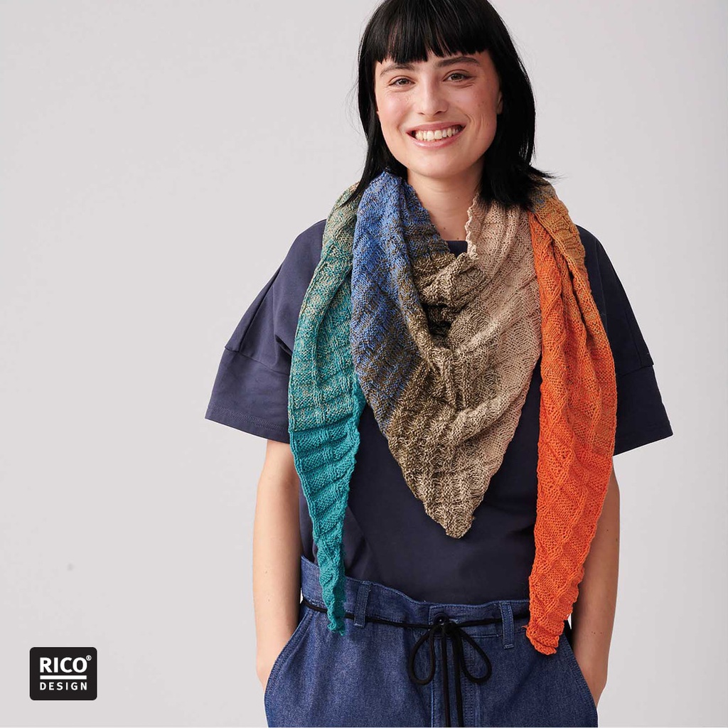 [Y7330045] Ruutuneulehuivi  | Rico Design  ohje