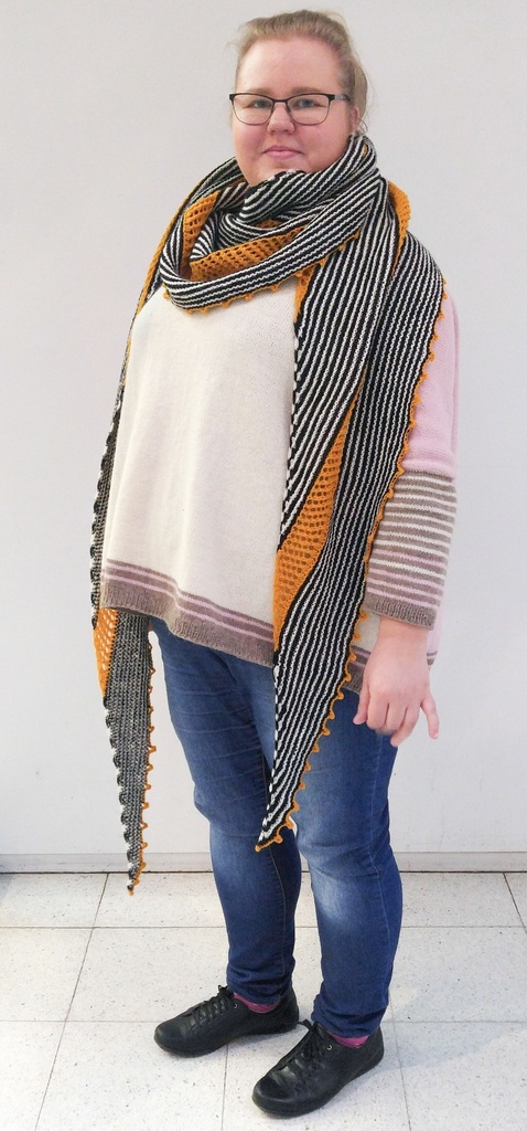 [Y7330005] Raitapitsihuivi | Lankamaailma ohje