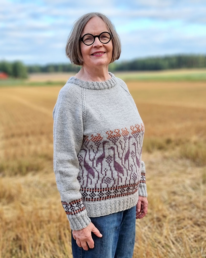 Kurkien mailla -kirjoneulepaita | Lankamaailma / Merja Palin ohje