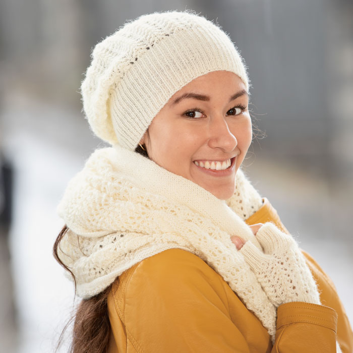 Tonette pitsineulepipo ja pitsikämmekkäät | Viking Garn 1927-6 ohje