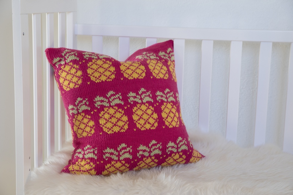 Neulottu Ananas tyyny | Viking Garn 2002-16 ohje