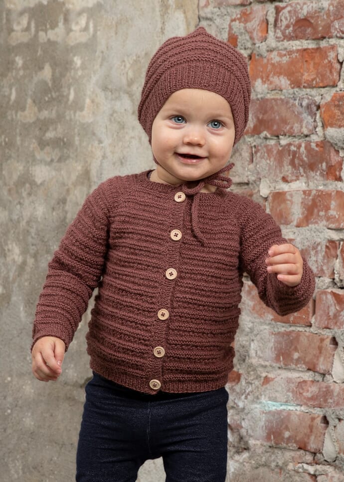 Lapsen Sköye neuletakki ja myssy | Viking Garn 2204-1 ohje