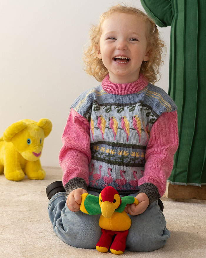 Lapsen Flamingo kirjoneulepaita | Viking Garn 2401-6 ohje