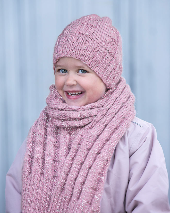 Lapsen Polaris pipo ja kaulahuivi | Viking Garn 1819-9A ohje