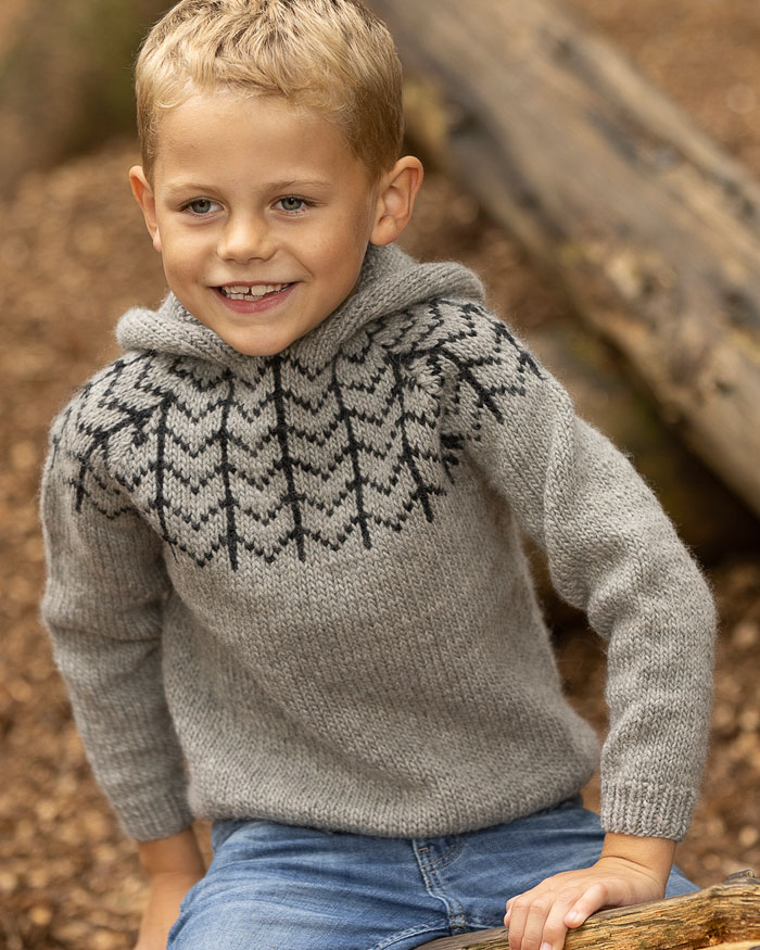 [Y7360105] Lasten Gunillla hupullinen neulepaita | Viking Garn 2332-11 ohje