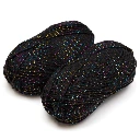 Akrylgarn Glitter 50g musta-moniväri