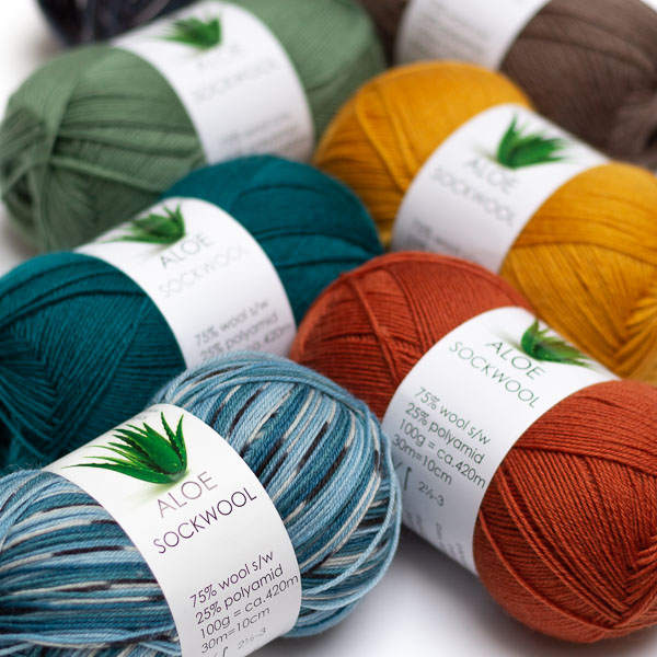 Aloe Sockwool 100g Hjertegarn