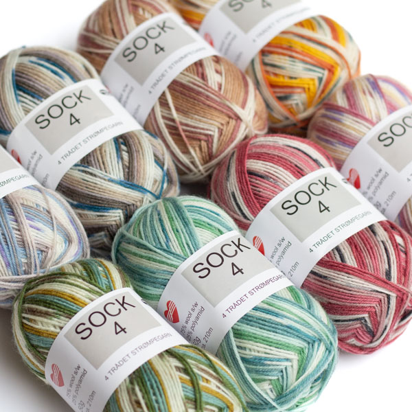 [HSOP] Hjerte Sock 4 Print 50g Hjertegarn